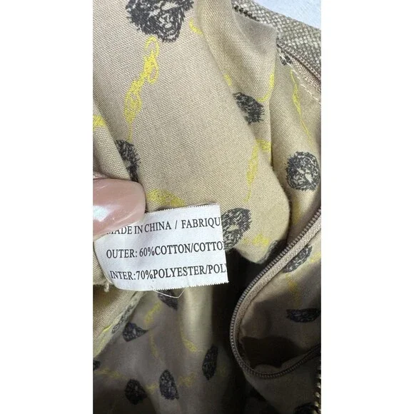 Ed Hardy Fringe Studded Purse Suede Leather Canvas Embroidered Boho Western - Picture 15 of 16